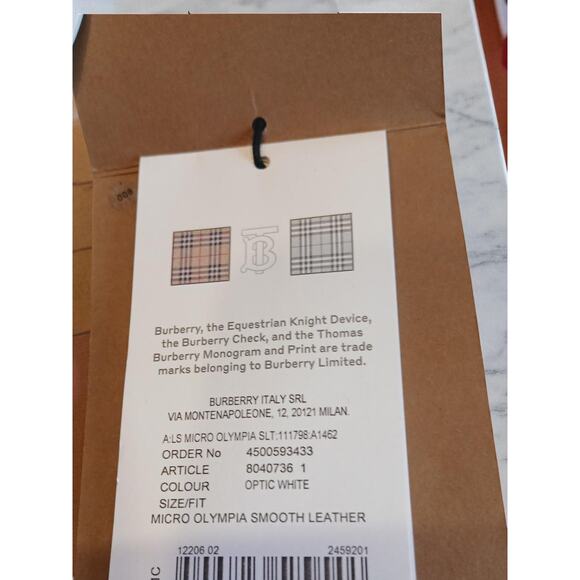New - Burberry Olympia Micro Mini Leather Shoulder Bag Optic White - Picture 5 of 16